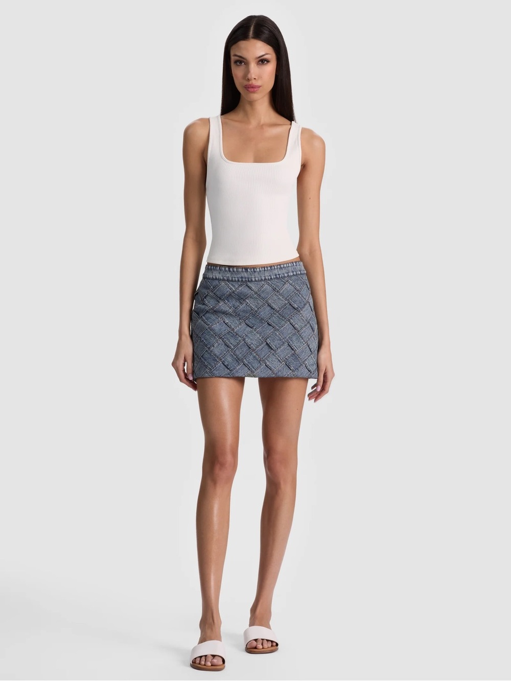 Alice & Olivia RUBI MINI SKIRT - INDIGO 2026FW